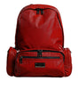 Dolce & Gabbana Red Patent Leather Logo Plaque Backpack Bag