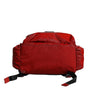 Dolce & Gabbana Red Patent Leather Logo Plaque Backpack Bag