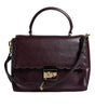 Michael Kors Purple Leather Logo Plaque Crossbody MINDY Satchel Bag