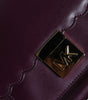 Michael Kors Purple Leather Logo Plaque Crossbody MINDY Satchel Bag
