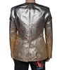 Dolce & Gabbana Gold Jacquard Single Breasted Dress Blazer