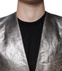Dolce & Gabbana Gold Jacquard Single Breasted Dress Blazer
