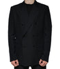 Blazer croisé en lin noir Dolce & Gabbana