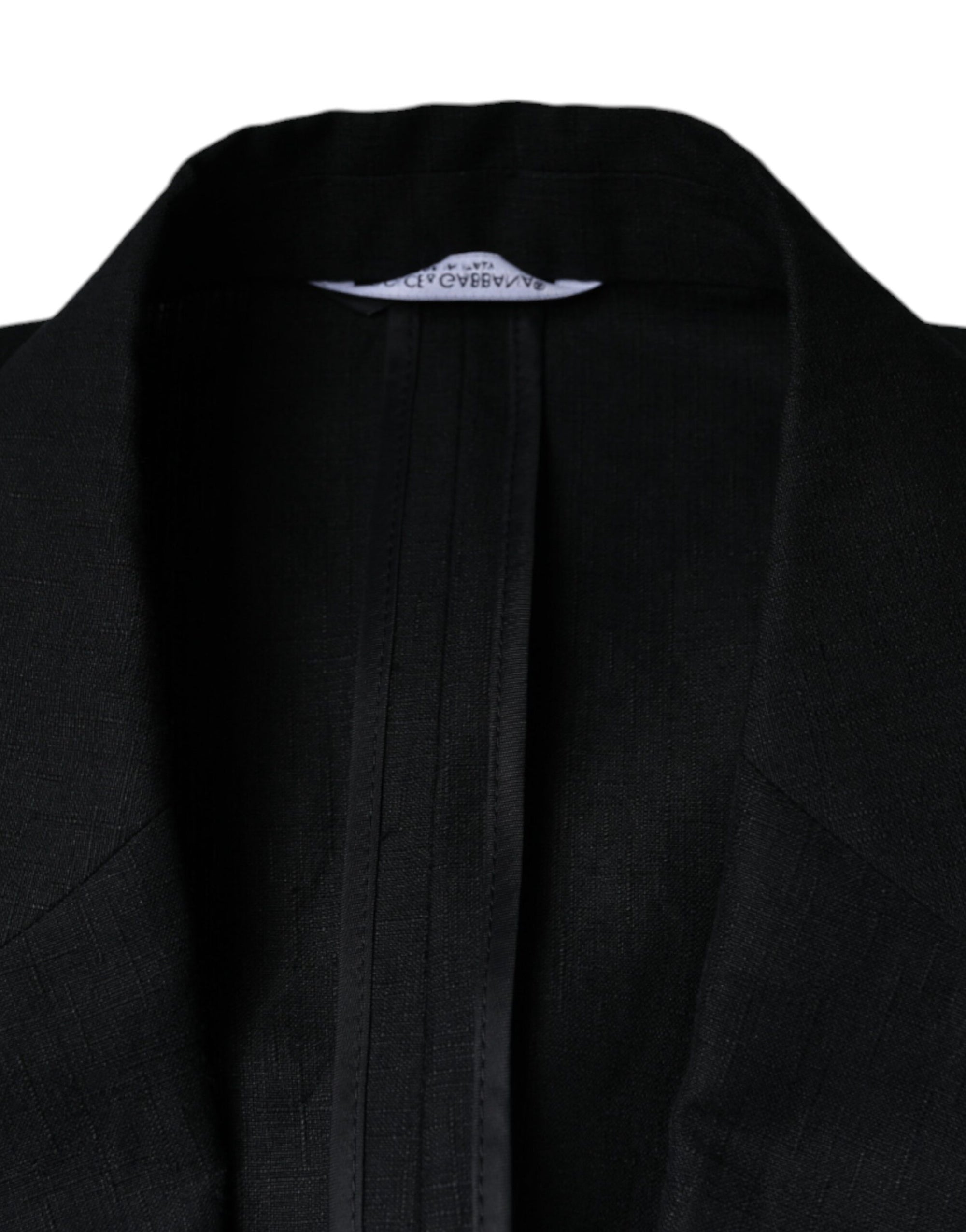 Blazer croisé en lin noir Dolce & Gabbana