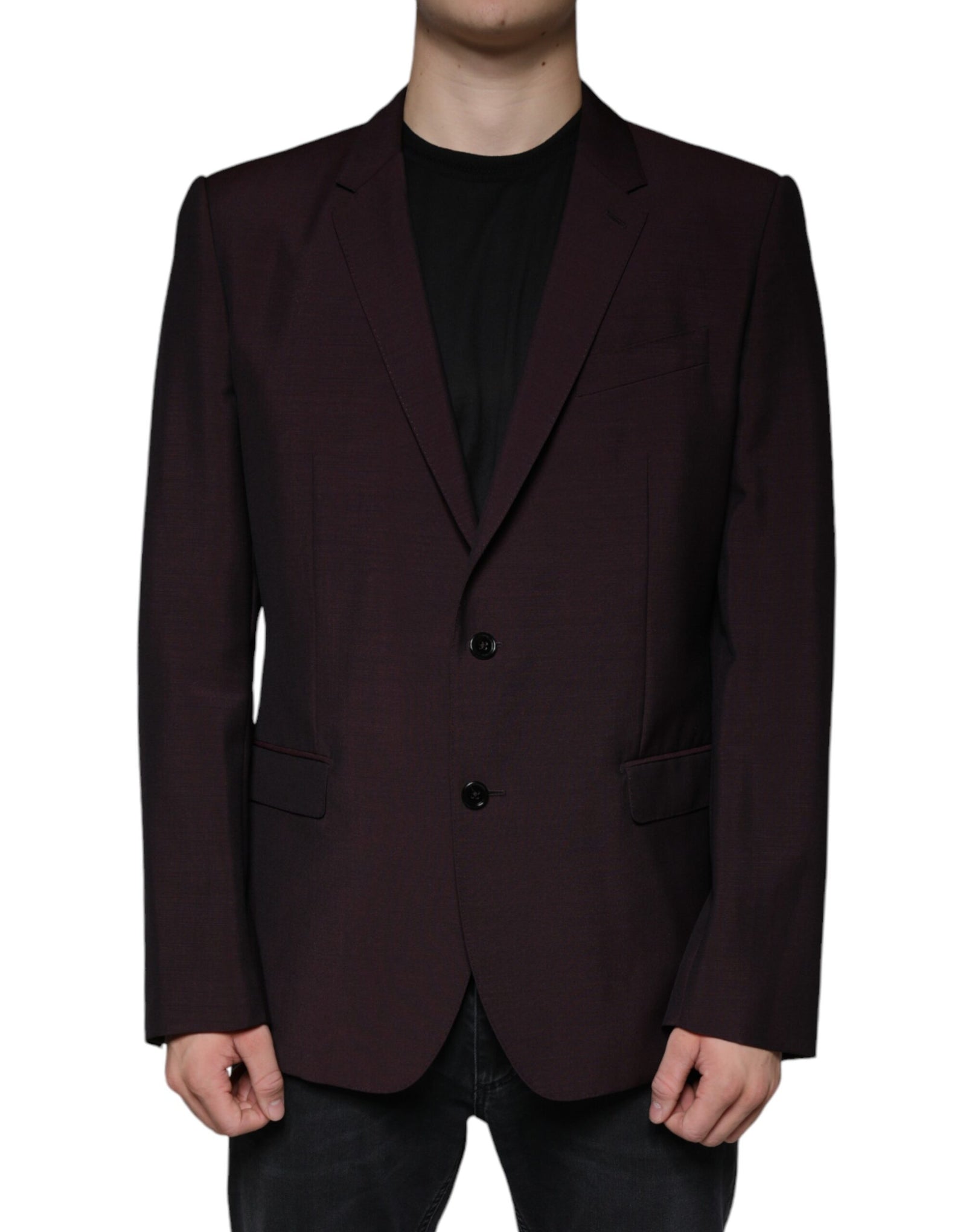 Blazer simple boutonnage en laine bordeaux Dolce & Gabbana