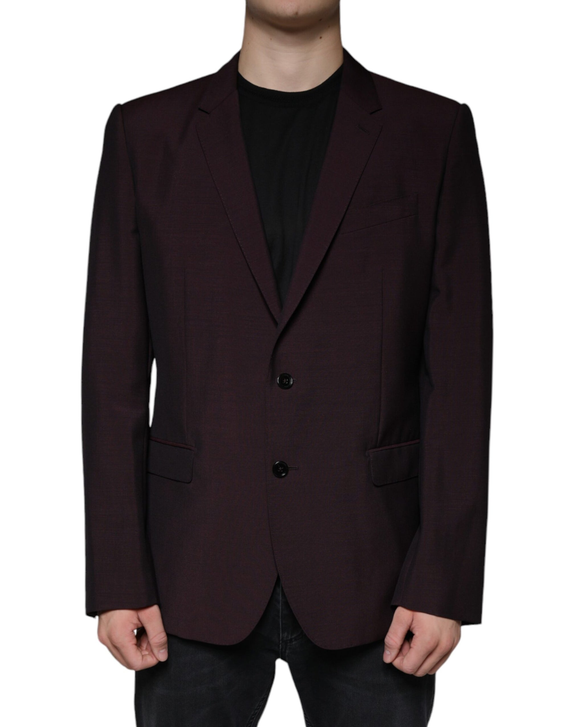 Blazer simple boutonnage en laine bordeaux Dolce & Gabbana