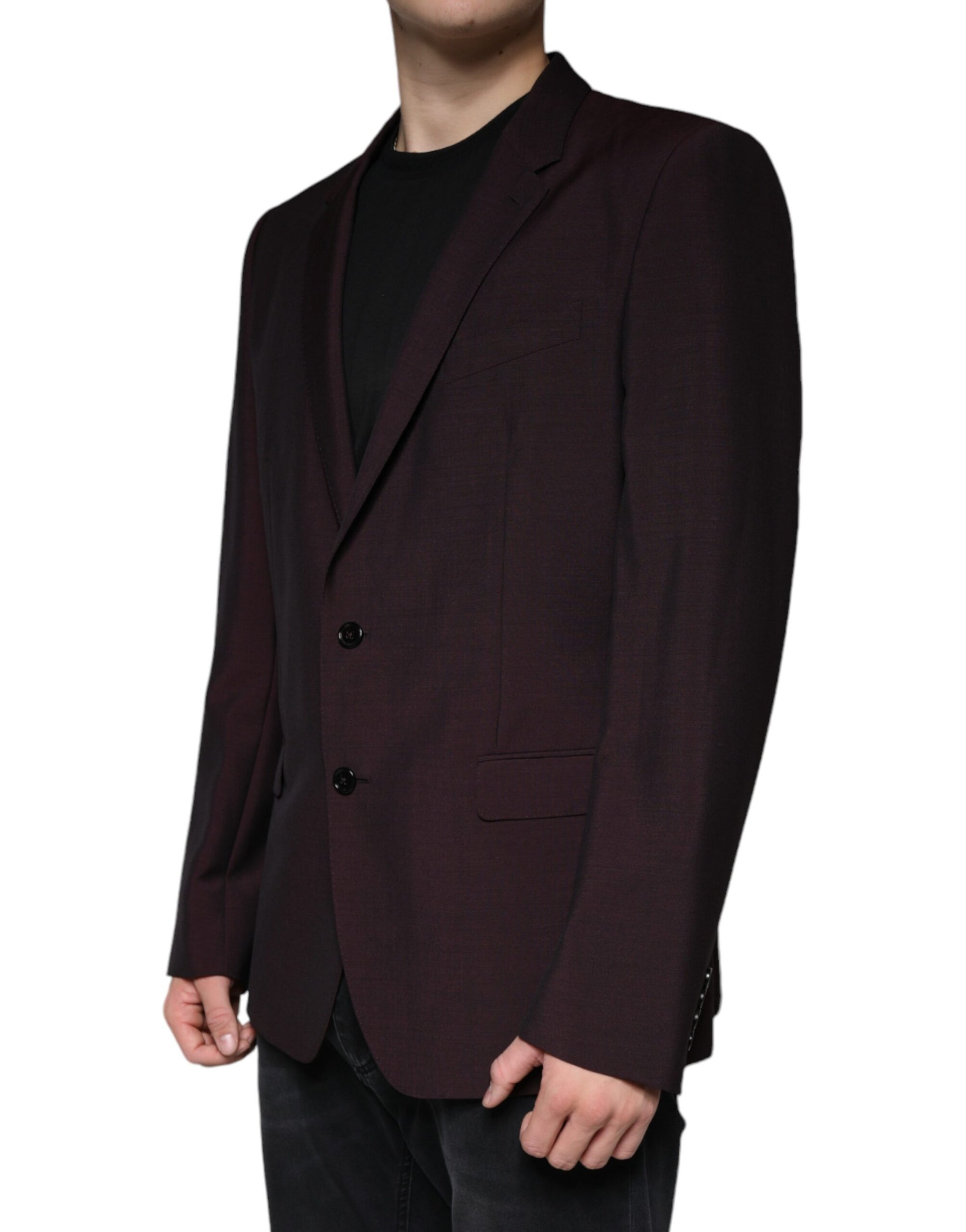 Blazer simple boutonnage en laine bordeaux Dolce & Gabbana