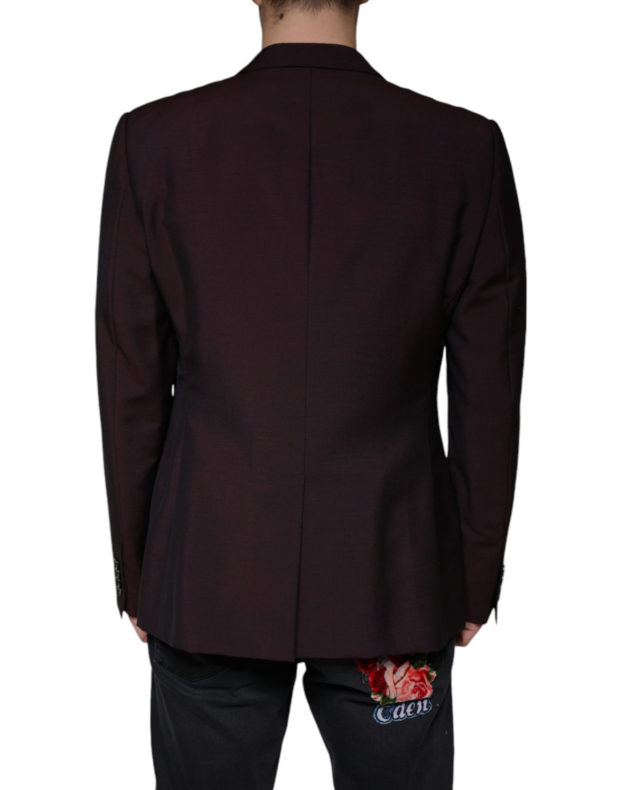 Blazer simple boutonnage en laine bordeaux Dolce & Gabbana