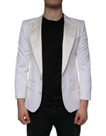 Blazer simple boutonnage en laine blanc cassé Dolce & Gabbana