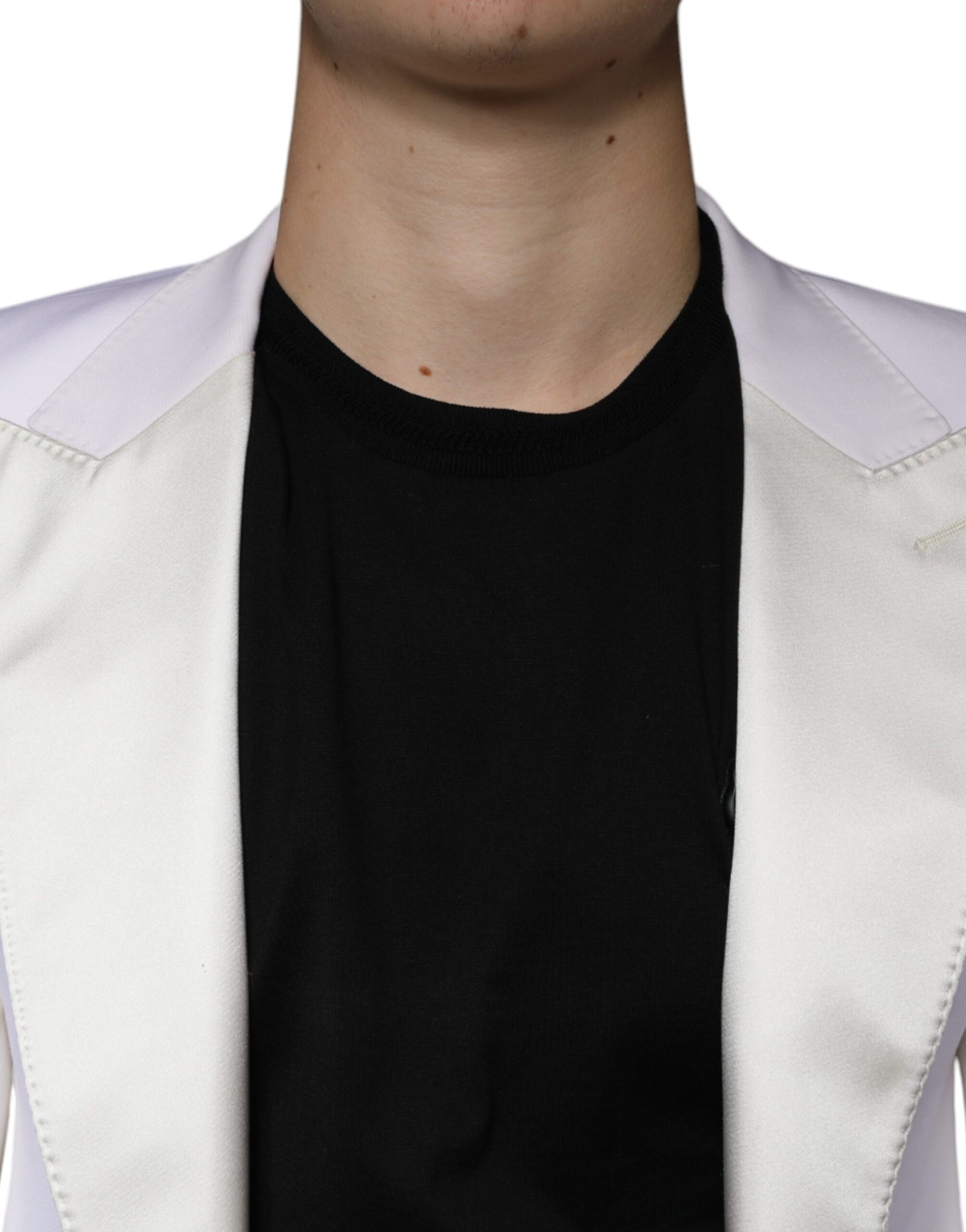 Blazer simple boutonnage en laine blanc cassé Dolce & Gabbana