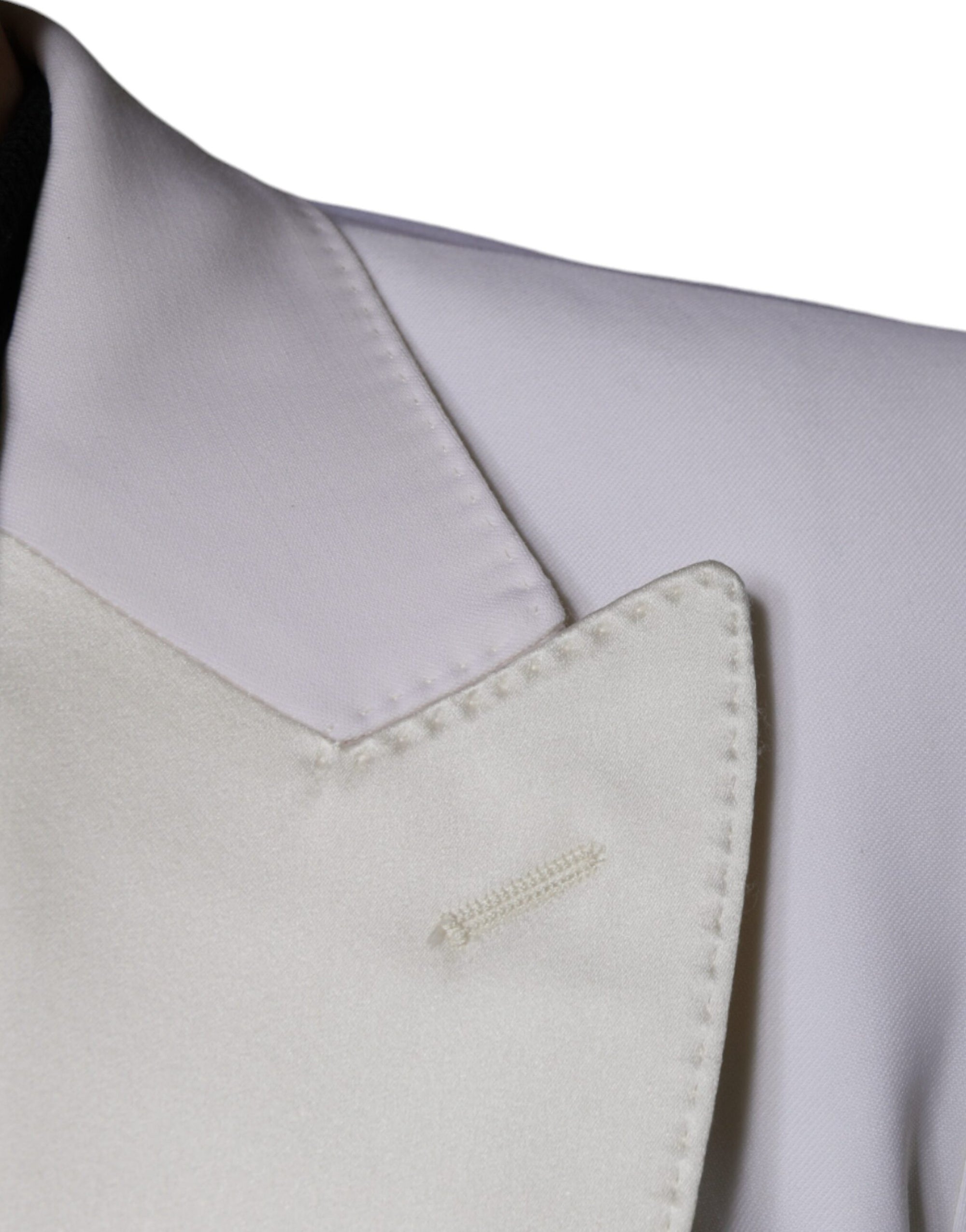 Blazer simple boutonnage en laine blanc cassé Dolce & Gabbana