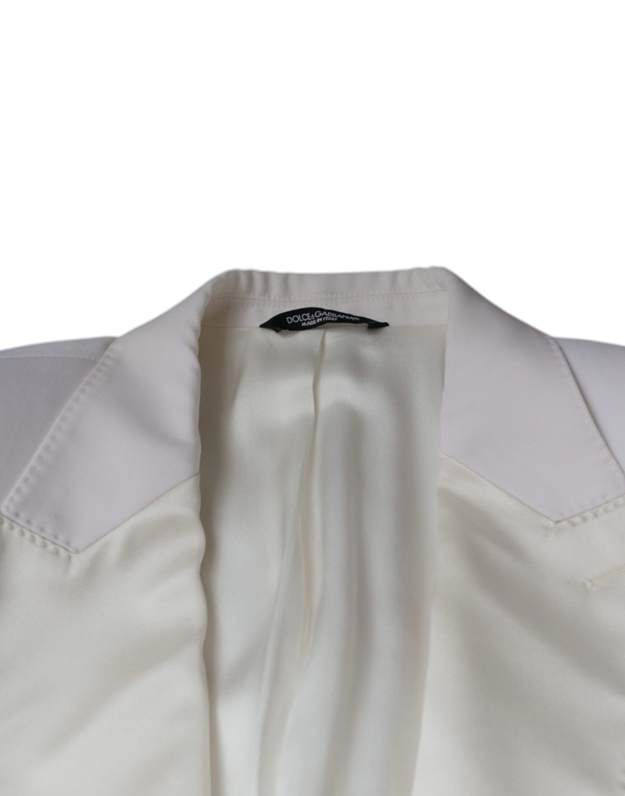 Blazer simple boutonnage en laine blanc cassé Dolce & Gabbana