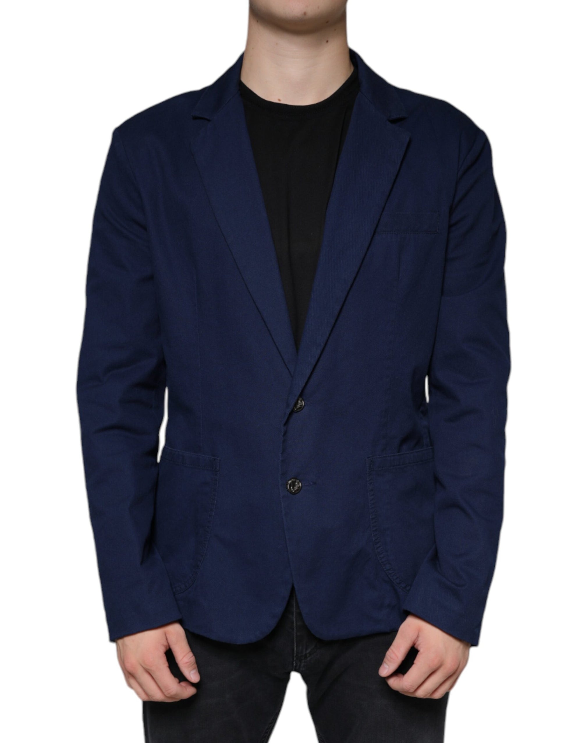 Blazer-manteau simple boutonnage bleu Dolce & Gabbana