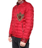 Dolce & Gabbana Red Quilted Bomber Gold Crown Logo Jacket