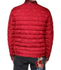 Dolce & Gabbana Red Quilted Bomber Gold Crown Logo Jacket