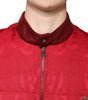 Dolce & Gabbana Red Quilted Bomber Gold Crown Logo Jacket
