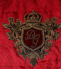 Dolce & Gabbana Red Quilted Bomber Gold Crown Logo Jacket
