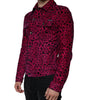 Dolce & Gabbana Fuchsia Leopard Button Down Collared Jacket