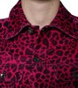 Dolce & Gabbana Fuchsia Leopard Button Down Collared Jacket