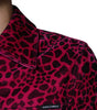 Dolce & Gabbana Fuchsia Leopard Button Down Collared Jacket