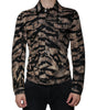 Dolce & Gabbana Brown Tiger Button Down Collared Jacket