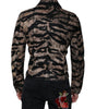 Dolce & Gabbana Brown Tiger Button Down Collared Jacket