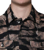 Dolce & Gabbana Brown Tiger Button Down Collared Jacket