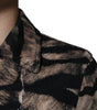 Dolce & Gabbana Brown Tiger Button Down Collared Jacket