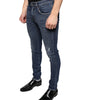 Dolce & Gabbana Dark Blue Washed Cotton Skinny Denim Jeans