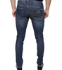 Dolce & Gabbana Dark Blue Washed Cotton Skinny Denim Jeans