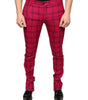 Dolce & Gabbana Pink Checkered Wool Skinny Pants