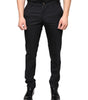 Dolce & Gabbana Black Wool Skinny Men Dress Pants
