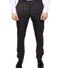 Dolce & Gabbana Brown Stripes Skinny Men Dress Pants