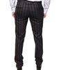 Dolce & Gabbana Brown Stripes Skinny Men Dress Pants
