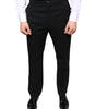 Dolce & Gabbana Black Wool Skinny Men Dress Pants