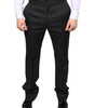 Dolce & Gabbana Black Stripes Skinny Men Dress Pants