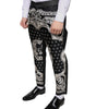 Dolce & Gabbana Black Bandana Silk Dress Pants