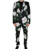 Dolce & Gabbana Black Rose Cotton Men Formal 2 Piece Suit