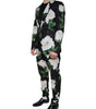 Dolce & Gabbana Black Rose Cotton Men Formal 2 Piece Suit