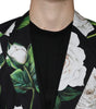 Dolce & Gabbana Black Rose Cotton Men Formal 2 Piece Suit