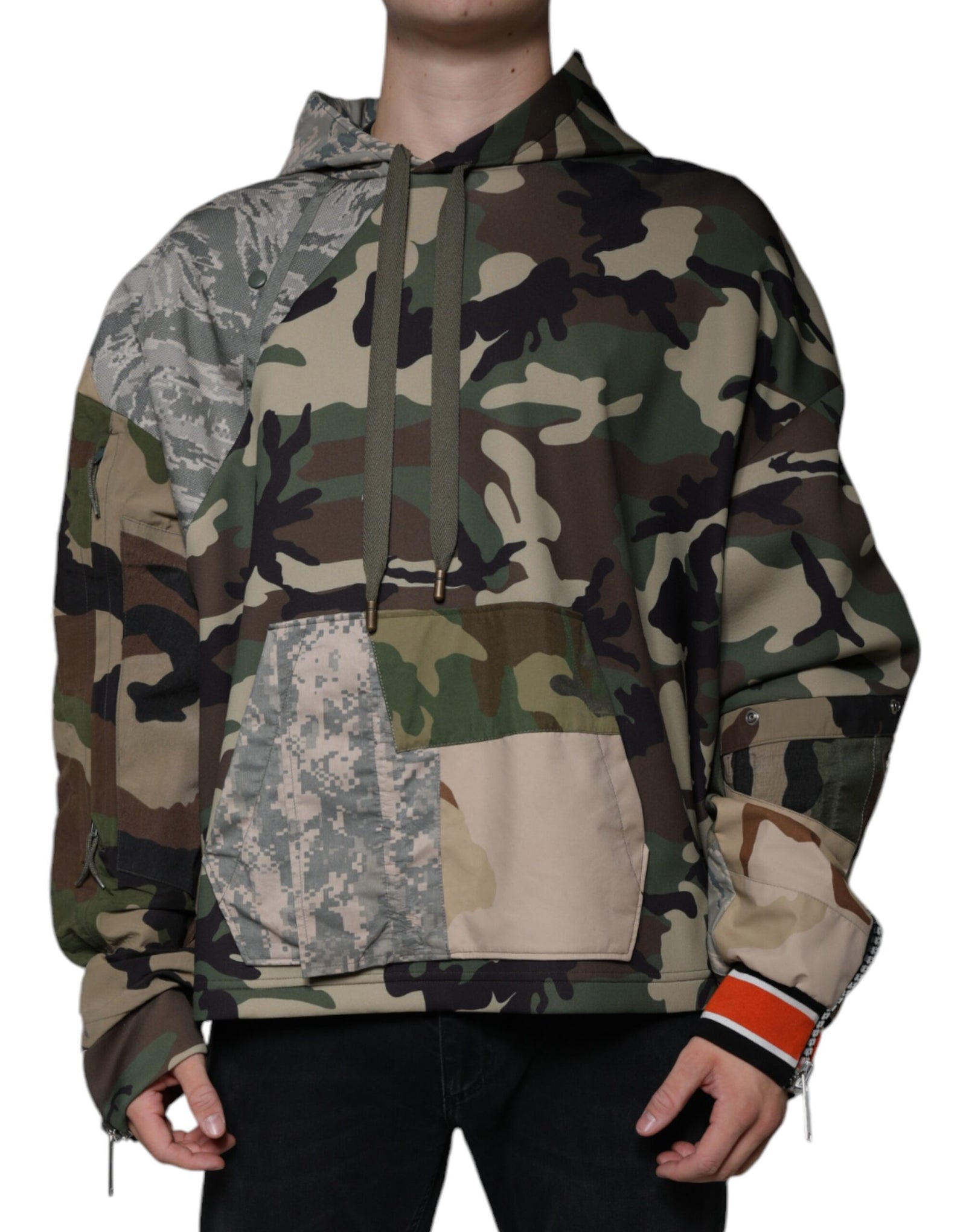 Dolce &amp; Gabbana Multicolor Camouflage Hooded Sweatshirt Sweater
