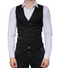 Dolce & Gabbana Black Wool Waistcoat Dress Formal Vest