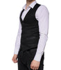 Dolce & Gabbana Black Wool Waistcoat Dress Formal Vest
