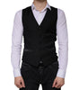 Dolce & Gabbana Black Wool Waistcoat Dress Formal Vest