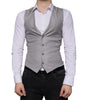 Dolce & Gabbana Light Gray Wool Formal Dress Waistcoat Vest
