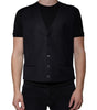 Dolce & Gabbana Black Wool Waistcoat Dress Formal Vest