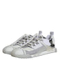 Dolce & Gabbana White Silver Low Top NS1 Sneakers Shoes