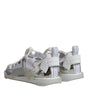Dolce & Gabbana White Silver Low Top NS1 Sneakers Shoes