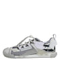 Dolce & Gabbana White Silver Low Top NS1 Sneakers Shoes