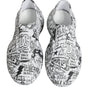 Dolce & Gabbana White Black Graffiti Daymaster Sneakers Shoes